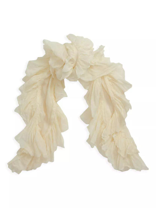 Silk Organza Ruffle Scarf