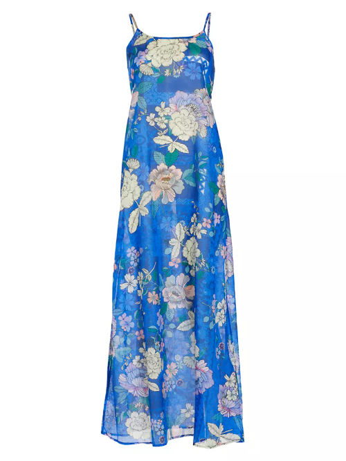 Floral Cotton & Silk Maxi...