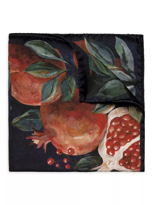 Pomegranate Silk Pocket Square