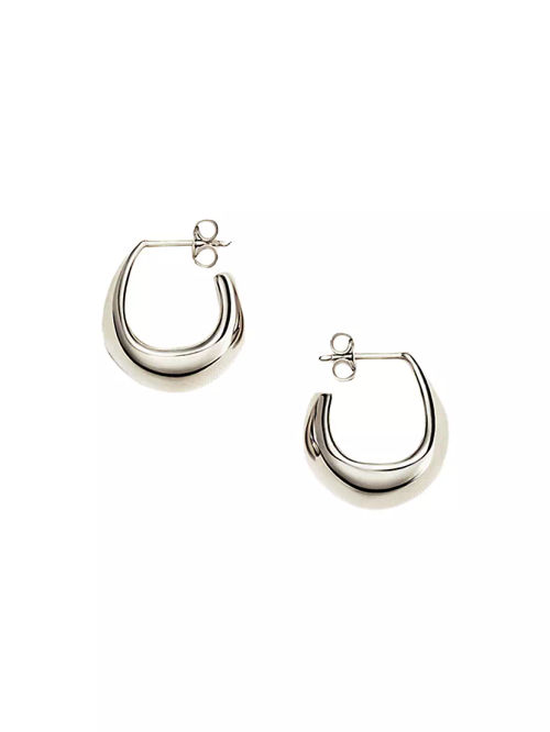 Curved Mini Drop Hoop Earrings