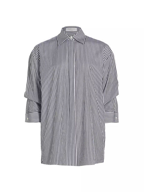 Contrast Stripe Button-Up...