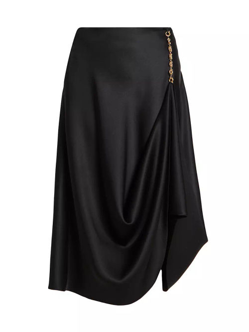 Silk-Blend Chain Midi-Skirt