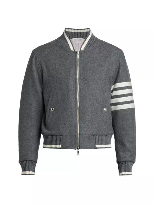 4-Bar Striped Wool Bomber...