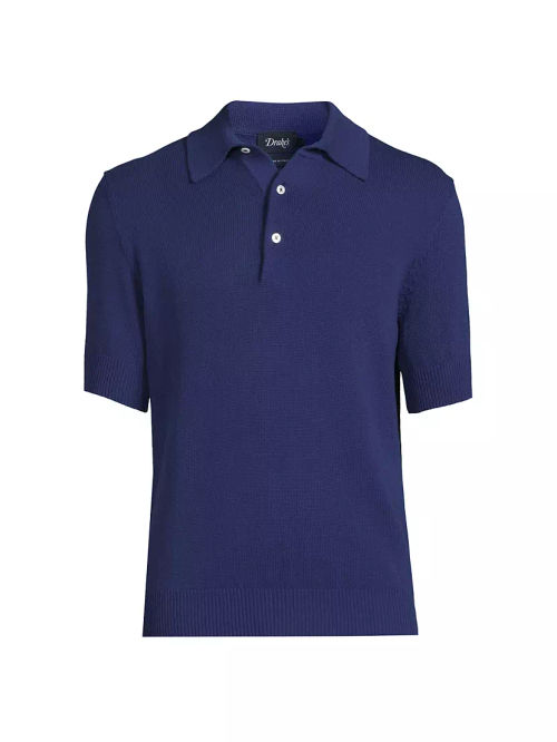 Textured Knit Polo Shirt