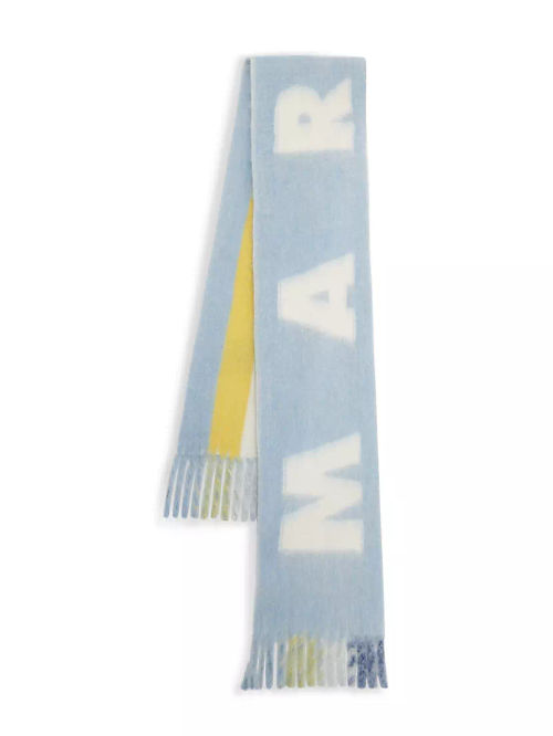 Striped Logo Wool-Blend Scarf