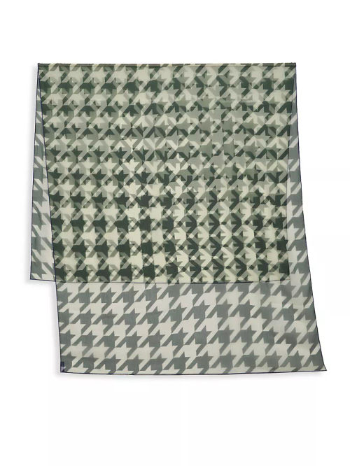 Houndstooth Silk Scarf