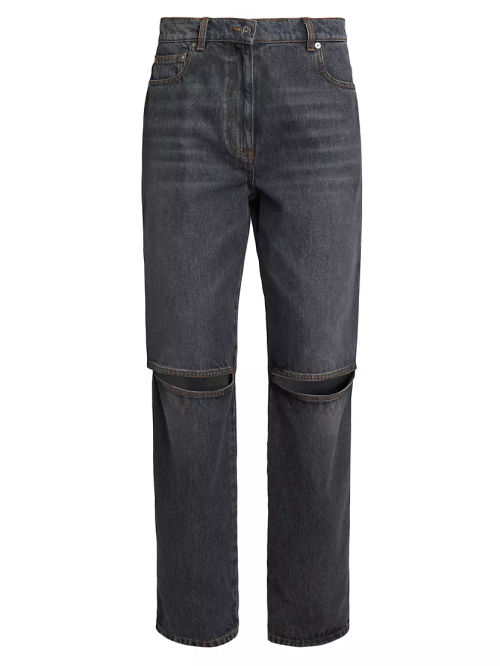 Cut-Out Bootcut Jeans