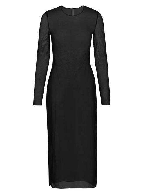 Chic Mesh Body-Con Midi-Dress