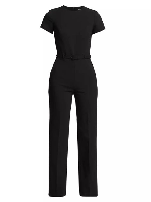 Wool-Blend Belted Jumpsuit