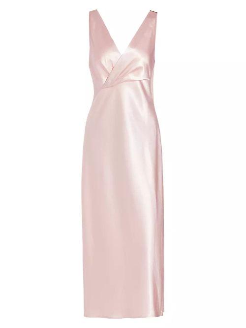 Satin V-Neck Cocktail Dress