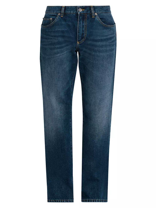 Five-Pocket Straight-Leg Jeans