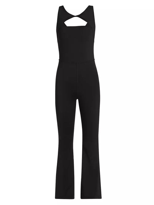 Flared Twist-Front Jumpsuit