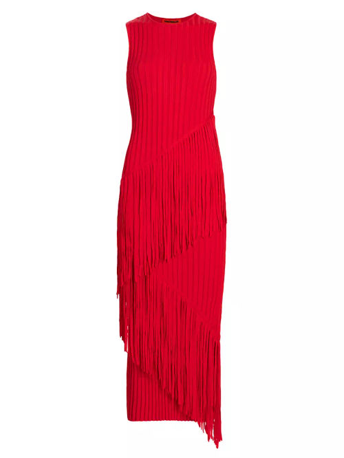 Rib-Knit Fringe Dress