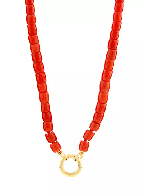 14K Yellow Gold & Coral Bead...