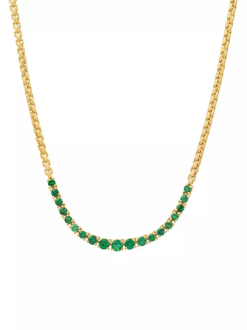 14K Yellow Gold & Emerald...