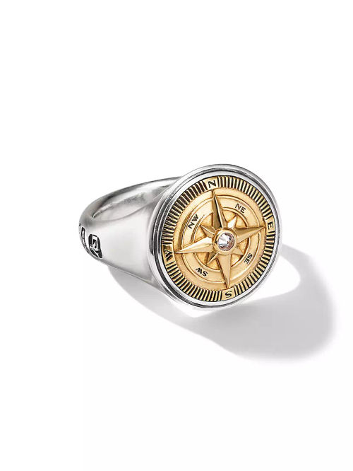 Maritime Compass Signet Ring...