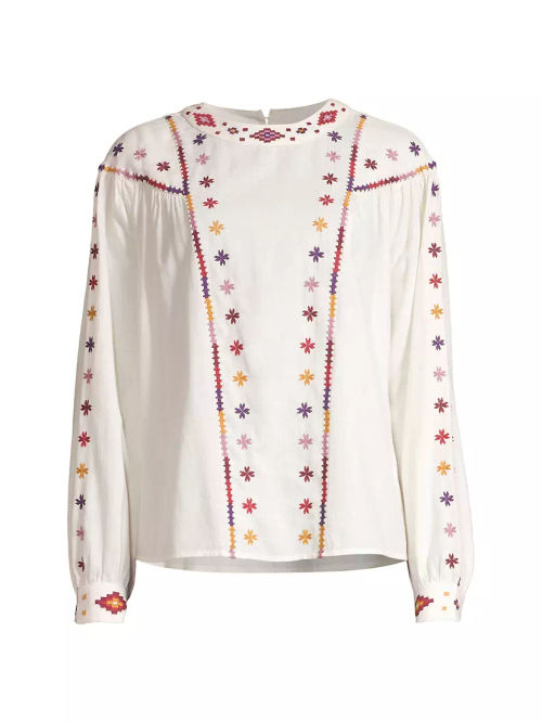 Zampa Embroidered Cotton Top