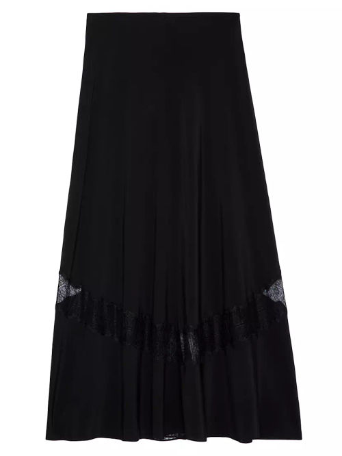 Jaylal Silk Lace Maxi Skirt