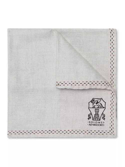 Silk Pocket Square With Logo