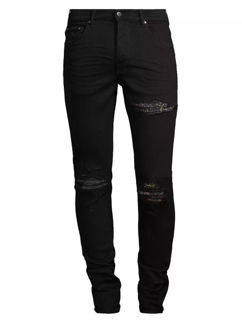 Distressed Paisley Skinny...