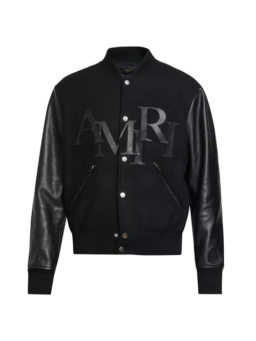 Staggered Wool Varsity Jacket