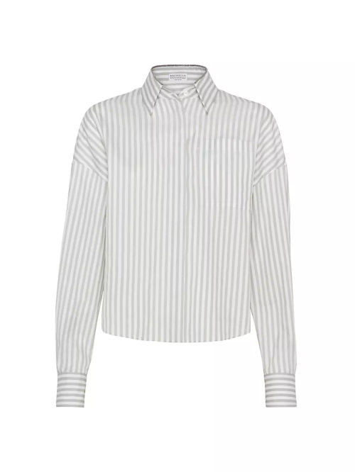 Cotton And Silk Striped...