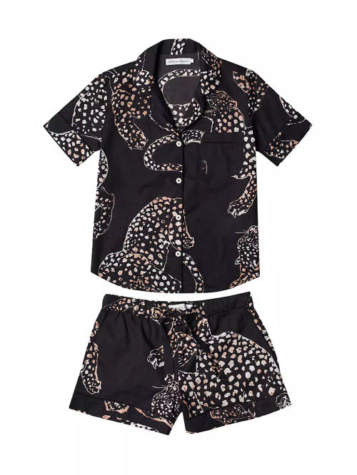 Jaguar Print Cotton Short...