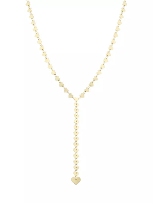 14K Yellow Gold Heart Lariat...