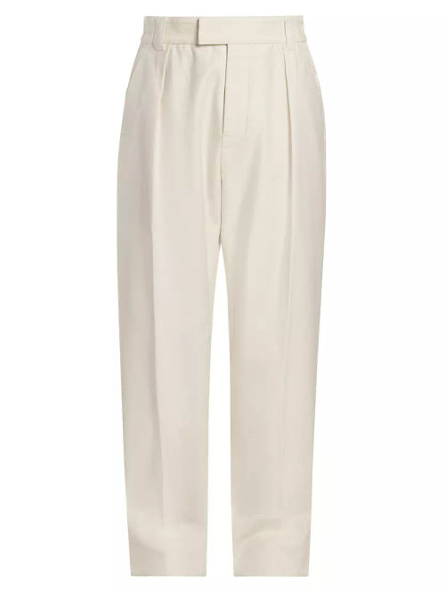 Cotton Pleated Pants