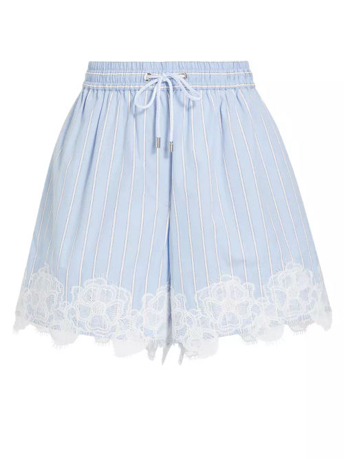 Oxford Striped Cotton Shorts