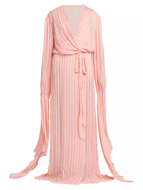 Striped Silk-Blend Maxi Wrap...