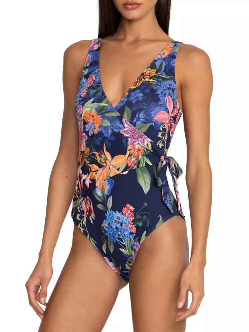 Neon Jungle Wrap One-Piece...