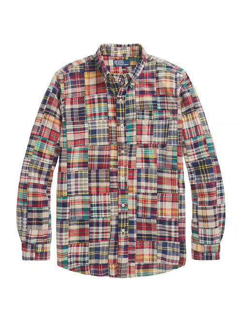 Madras Plaid Button-Up Sport...