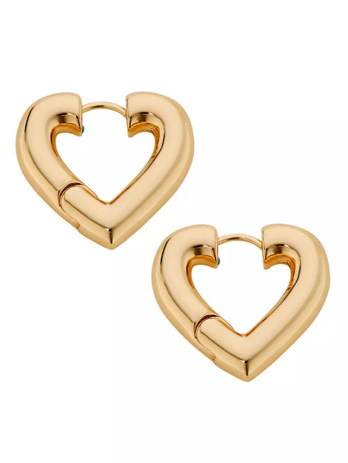 Goldtone Heart Hoop Earrings