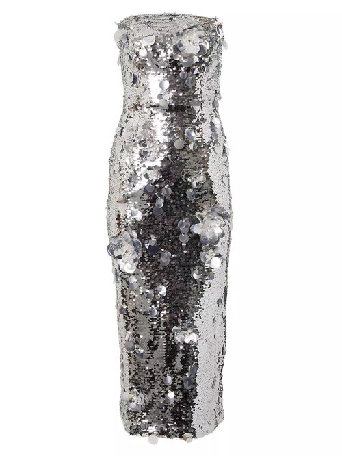 Strapless Sequin Midi-Dress