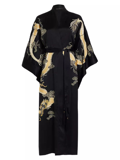 Lucky Dragon Silk Long Robe