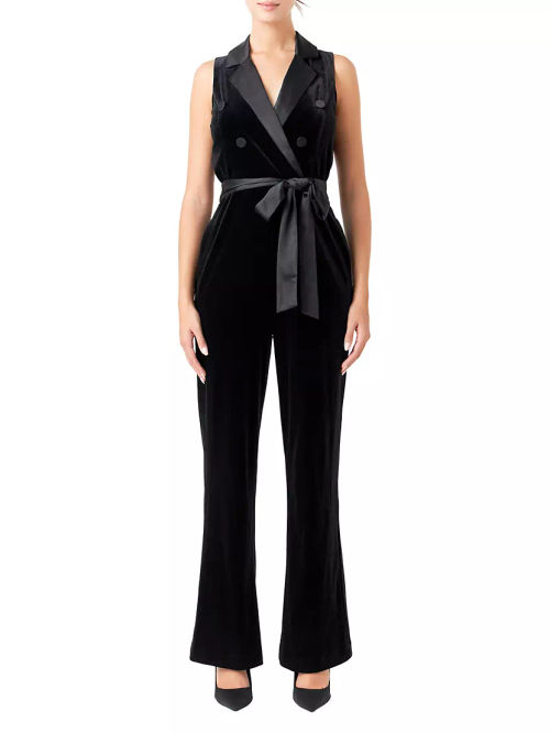 Sleeveless Velvet Jumpsuit