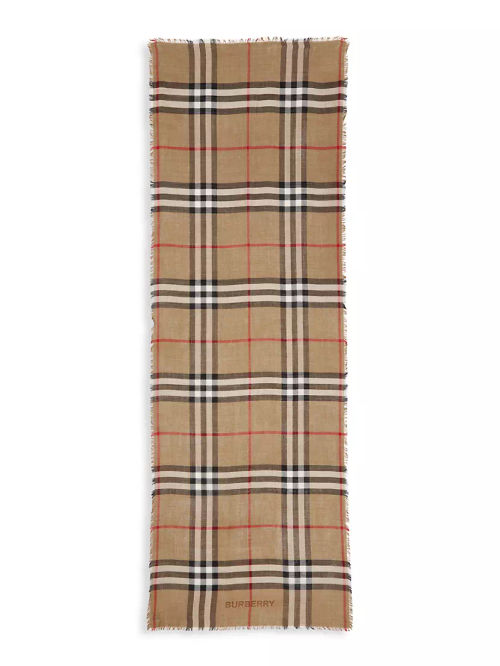 Reversible Check Wool-Silk...