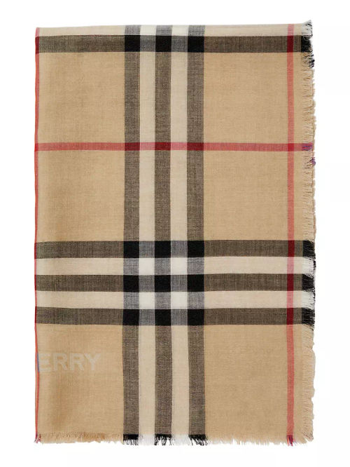 Reversible Check Wool-Silk...