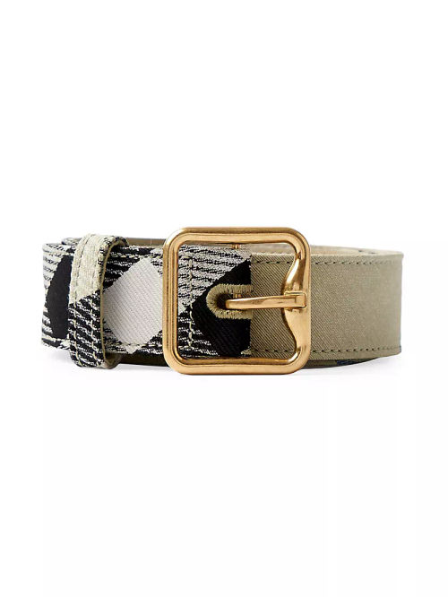 Madeira Plaid & Leather Belt