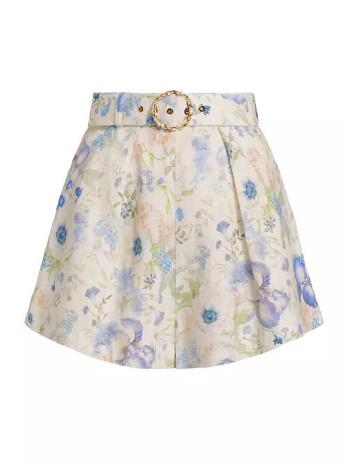 Natura Linen Floral Belted...