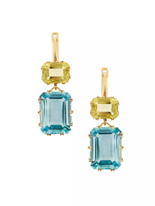 Crown 18K Yellow Gold & Topaz...