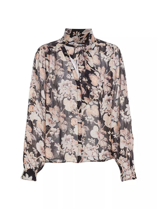 Kirstie Floral Silk Tieneck...