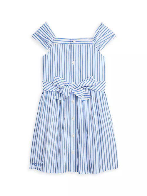 Girl's Poplin Striped Dress