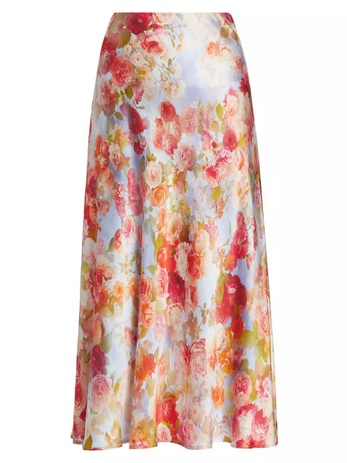 Clarisa Floral Silk Bias-Cut...