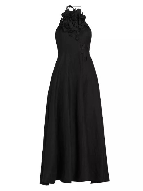 Toren Halter Linen-Blend Maxi...