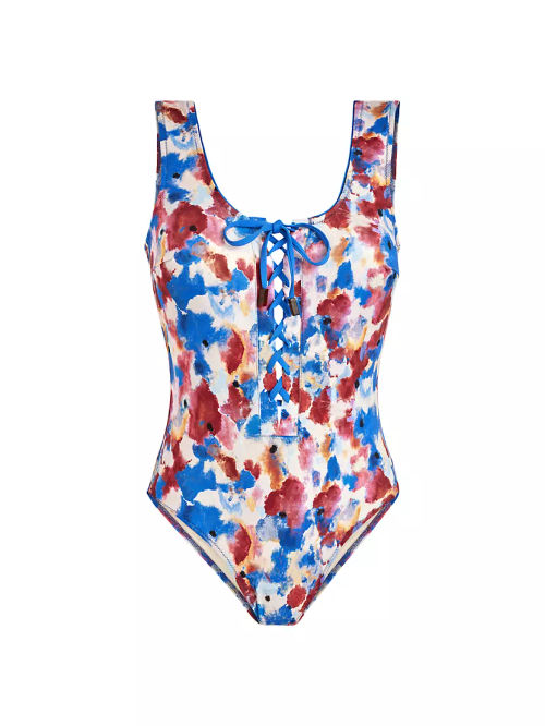 Flowers Sky Lattice One-Piece...