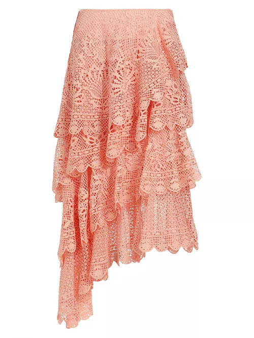 Guipure Lace Tiered Skirt