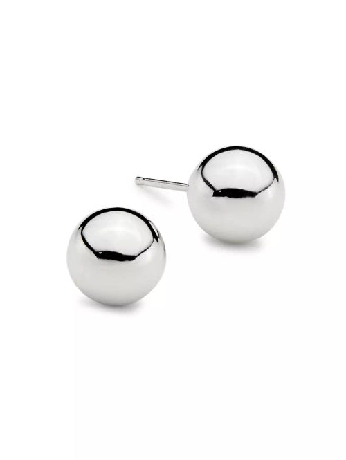 14K White Gold Ball Stud...