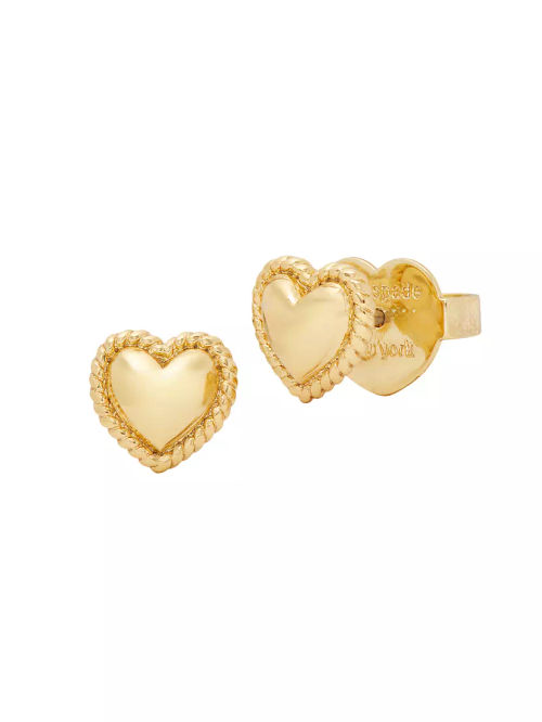 Goldtone Mini Heart Stud...